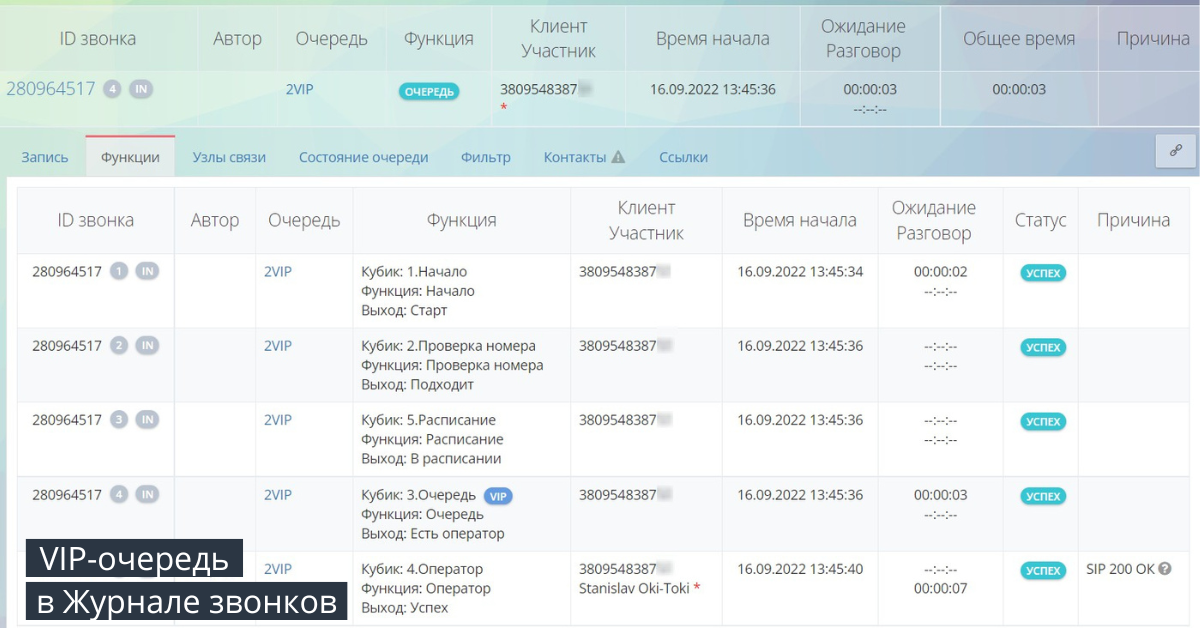 Vip-звонки в Журнале звонков