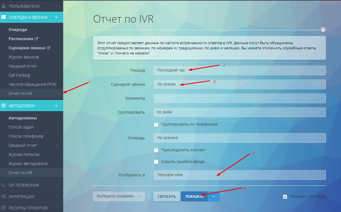 Обзвон роботом: Отчет по IVR