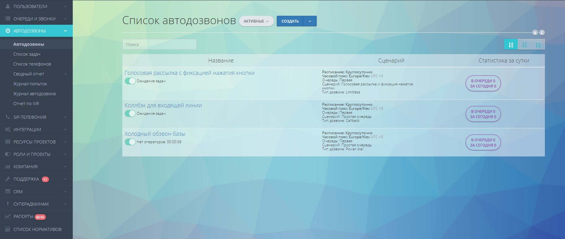 Быстрое создание проектов для аутсорсинговых колл-центров
