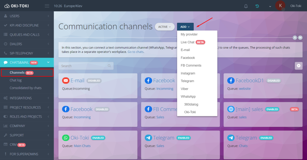 Canales de comunicación